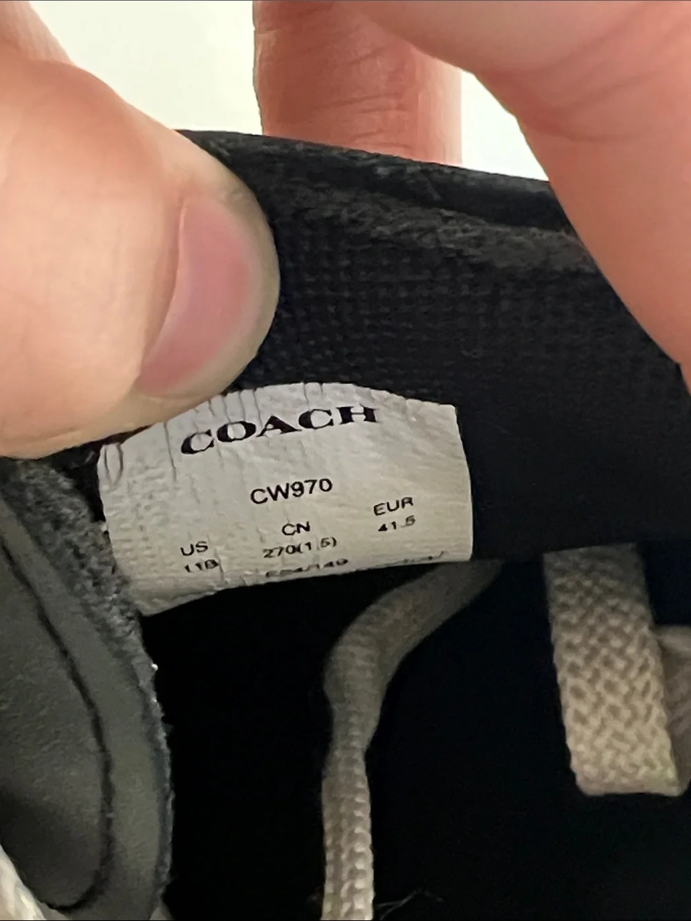 Coach high line signature C logo print charcoal black lace up sneakers 11
